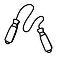 icona della corda per saltare progettata in stile doodle vettore