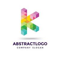 logo colorato k lettera modello di progettazione vettoriale. monogramma unico dell'icona creativa k. vettore