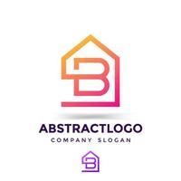 b lettera logo icona semplice monogramma unico per società immobiliare vettore