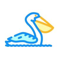 illustrazione vettoriale dell'icona del colore degli uccelli marini del pellicano