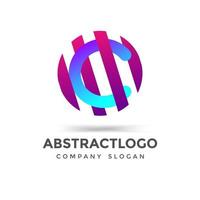 modello di progettazione del monogramma astratto logo colorato lettera c moderna creativa vettore