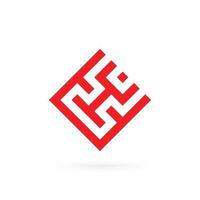 business unico moderno creativo rosso lettera hc logo design icona modello vettoriale