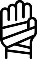 illustrazione vettoriale della fasciatura della mano su uno sfondo. simboli di qualità premium. icone vettoriali per il concetto e la progettazione grafica.