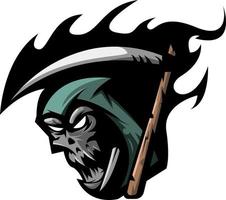 logo della mascotte del grim reaper vettore