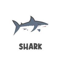 logo di illustrazione vettoriale semplice squalo blu