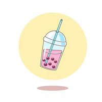 illustrazione sveglia del tè del latte della bolla del fumetto vettore