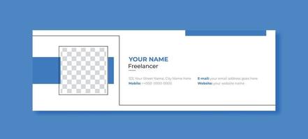 vettore di modelli di progettazione di firme e-mail aziendali moderne con foto dell'autore place.abstract firma e-mail aziendale pulita elegante e creativa.
