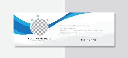 vettore di modelli di progettazione di firme e-mail aziendali moderne con foto dell'autore place.abstract firma e-mail aziendale pulita elegante e creativa.