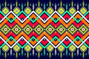 modello etnico geometrico design tradizionale per sfondo, moquette, carta da parati, abbigliamento, avvolgimento, batik, tessuto, sarong, illustrazione vettoriale stile ricamo.