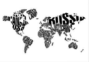 World Map Typography Vector