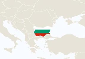 europa con mappa bulgaria evidenziata. vettore