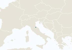 europa con mappa san marino evidenziata. vettore