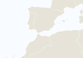 Europa con mappa di Gibilterra evidenziata. vettore