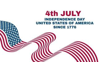 astratto 4 luglio bandiera america felice giorno dell'indipendenza banner isolato sul vettore