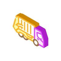illustrazione vettoriale dell'icona isometrica del trasporto dei rifiuti del camion