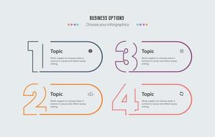 illustrazione vettoriale infografica cinque layout