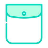 illustrazione vettoriale dell'icona del colore della tasca chiusa del pulsante