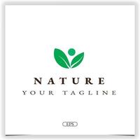 natura salute logo premium elegante modello vettoriale eps 10