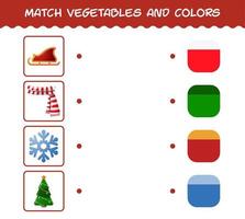 abbina cartone animato natale e colori. gioco di abbinamento. gioco educativo per bambini e bambini in età prescolare vettore