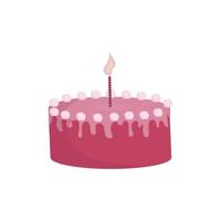 torta di compleanno con candela vettore