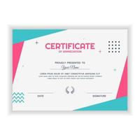 modello di certificato di apprezzamento creativo vettore