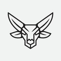concetto di logo del tatuaggio della testa di capra animale vettore