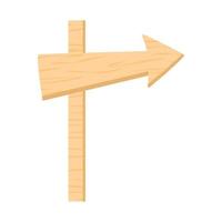 direzione del puntatore della freccia in legno sull'illustrazione vettoriale post isolata