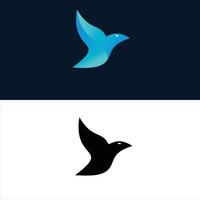 logo design uccello blu e nero vettore
