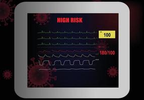 concetto di fattore di rischio elevato nel paziente con infezione da covid-19 vettore
