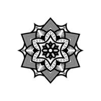 vettore mandala in bianco e nero isolato su bianco. elemento decorativo circolare disegnato a mano di vettore. illustrazione di vettore della raccolta del modello della carta dell'invito dell'ornamento della struttura di nozze