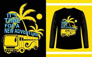 è tempo per un nuovo design di t-shirt di avventura vettore