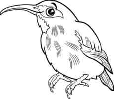 cartone animato honeycreeper uccello animale personaggio da colorare pagina vettore