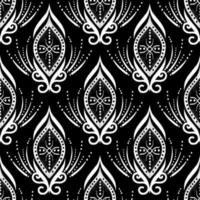 modello ikat verticale senza soluzione di continuità, vettore disegnato a mano crea design per abiti alla moda, carta da parati, avvolgimento, sfondo decorativo.