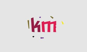 lettere dell'alfabeto iniziali monogramma logo km, mk, k e m vettore