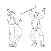 illustrazione di vettore di pensionamento di stile di vita di ballo delle coppie anziane