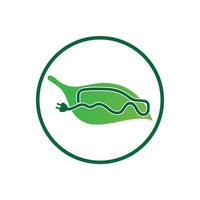 vettore del logo dell'icona della tecnologia dell'automobile ecologica e dell'automobile verde elettrica.