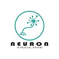 icona del modello di illustrazione del logo del neurone o della cellula nervosa con concetto vettoriale