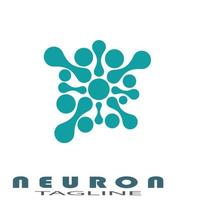 icona del modello di illustrazione del logo del neurone o della cellula nervosa con concetto vettoriale