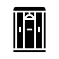 illustrazione nera del vettore dell'icona del glifo dei mobili dell'armadio