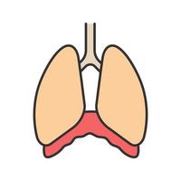 icona del colore della cavità toracica. diaframma. polmoni umani. illustrazione vettoriale isolata
