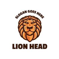 distintivo della mascotte del logo della testa di leone vettore