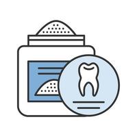 icona del colore della polvere dei denti. dentifricio. illustrazione vettoriale isolata