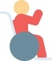 illustrazione vettoriale di persona su sedia a rotelle su uno sfondo. simboli di qualità premium. icone vettoriali per il concetto e la progettazione grafica.