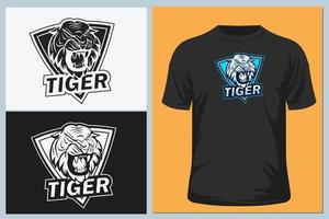 vettore della maglietta della tigre