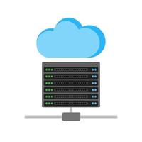 icona della linea dati cloud e server vettore