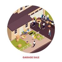 composizione isometrica di vendita di garage vettore
