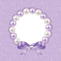 cornice vintage perla con sfondo fiocco. illustrazione vettoriale. vettore