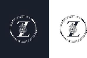 modello di design del logo floreale minimalista lettera z vettore