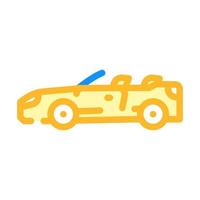 illustrazione vettoriale dell'icona del colore dell'auto cabriolet convertibile