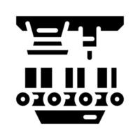 illustrazione vettoriale dell'icona del glifo di produzione del trasportatore in fabbrica